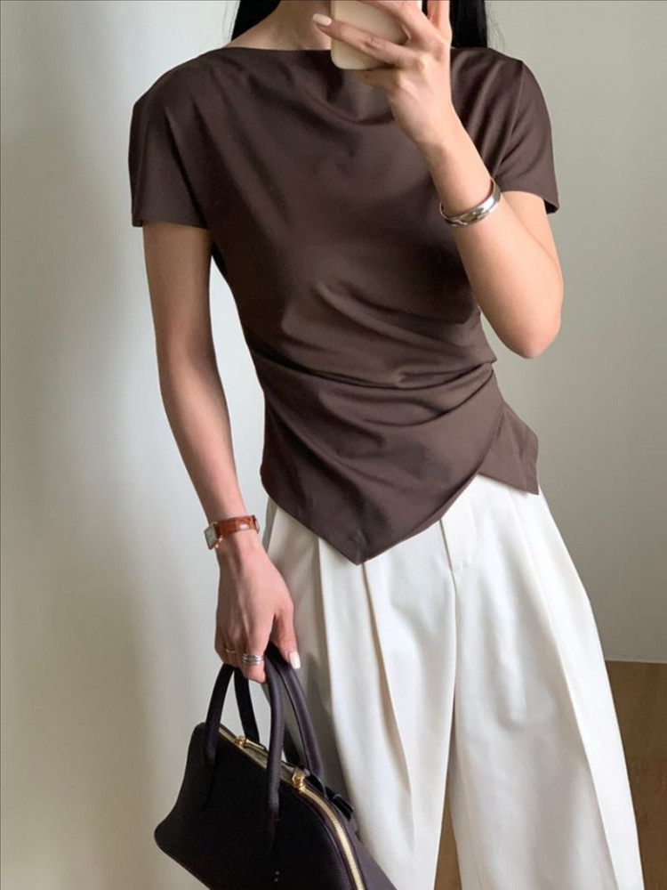 어라운드율 드레이프 티 블랙 S 이미지