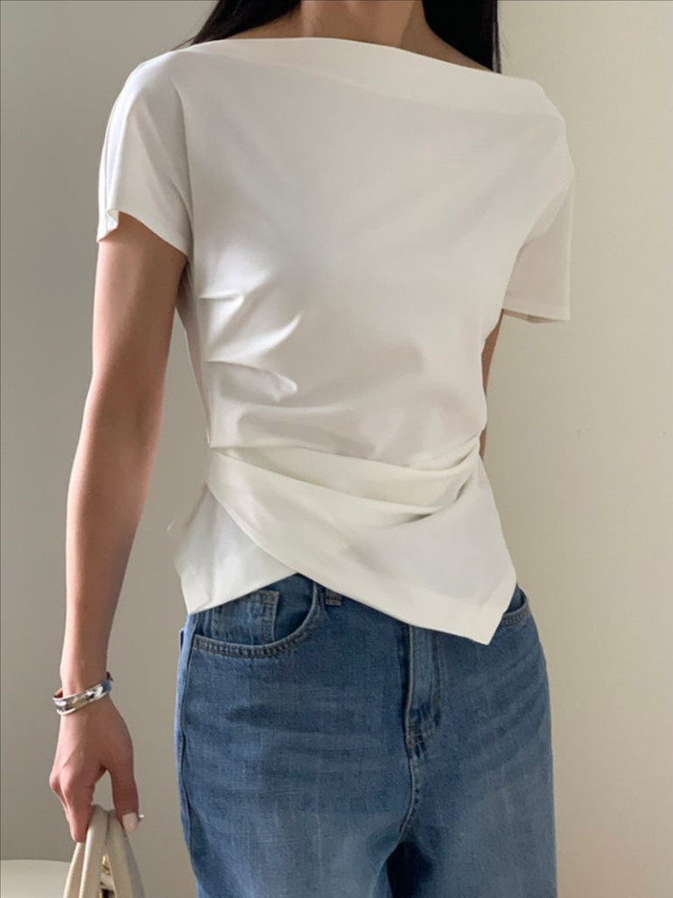 어라운드율 드레이프 티 블랙 S 이미지