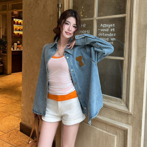 아미 드 꾀르 de Coeur 데님 여성 롱 오버셔츠