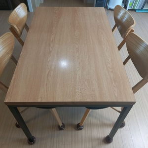 4인용 원목 식탁 테이블+의자 세트