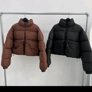 브릭 브라운 숏패딩 웰론 크롭 점퍼