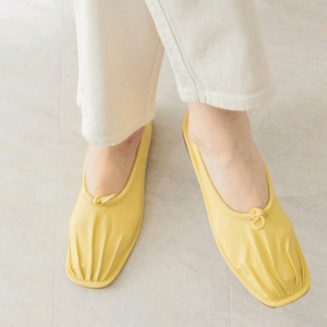 셔링 노랑색 플랫슈즈 235