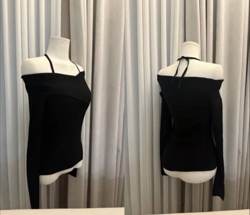 새상품) 아이레브 오프숄더 니트 블랙 에이블리 이미지