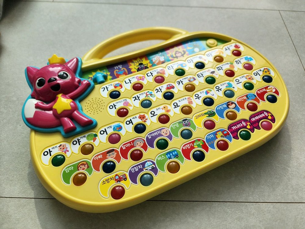 캐릭터 학습용 전자키보드 핑크퐁 교구 한글버스 이미지
