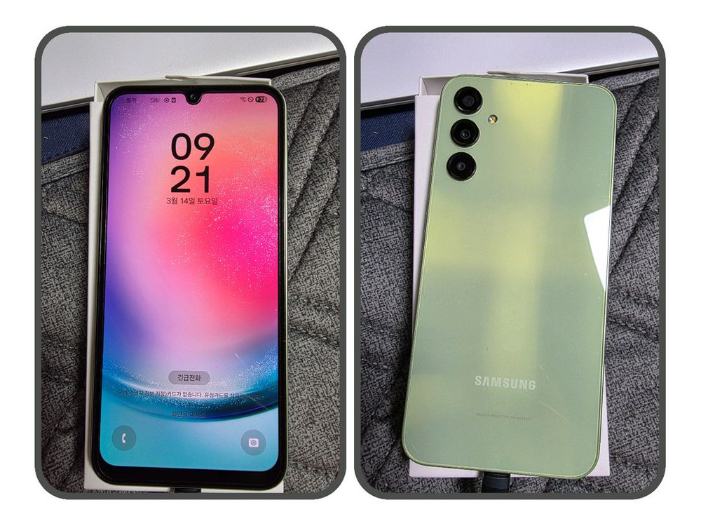 갤럭시 A24 라이트 그린 128GB A급 [필름2+케이스2]--1