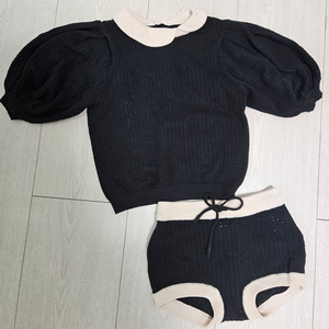 메키즈 데플레어 토끼 폼폼 셋업 M 흑토끼 수트