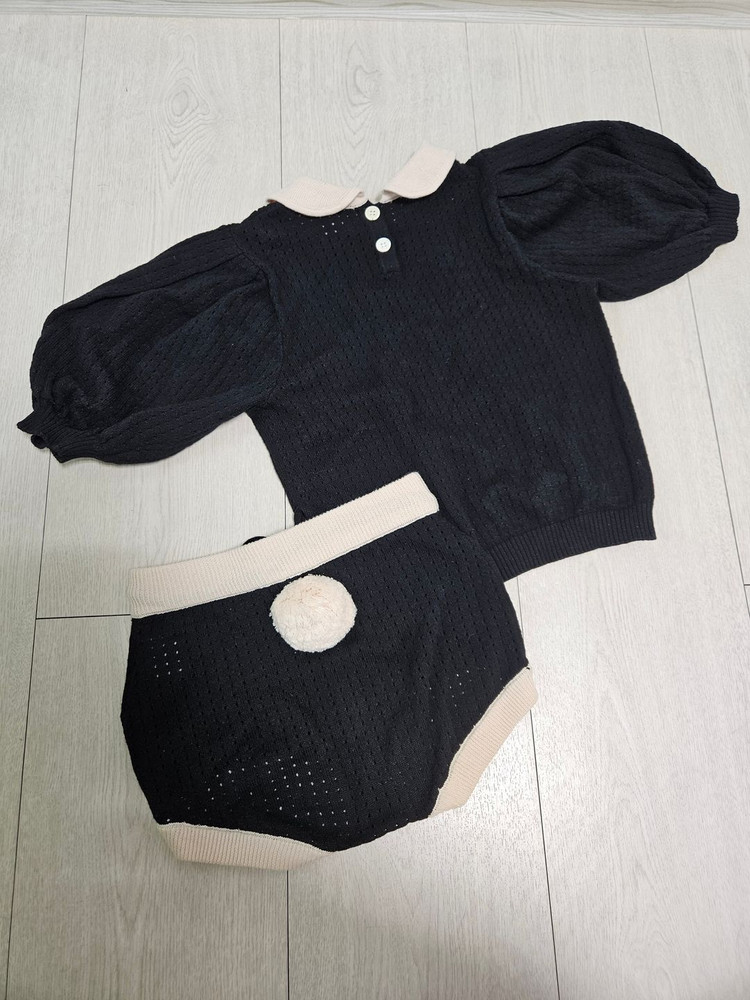 메키즈 데플레어 토끼 폼폼 셋업 M 흑토끼 수트--3