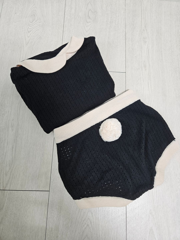 메키즈 데플레어 토끼 폼폼 셋업 M 흑토끼 수트--5