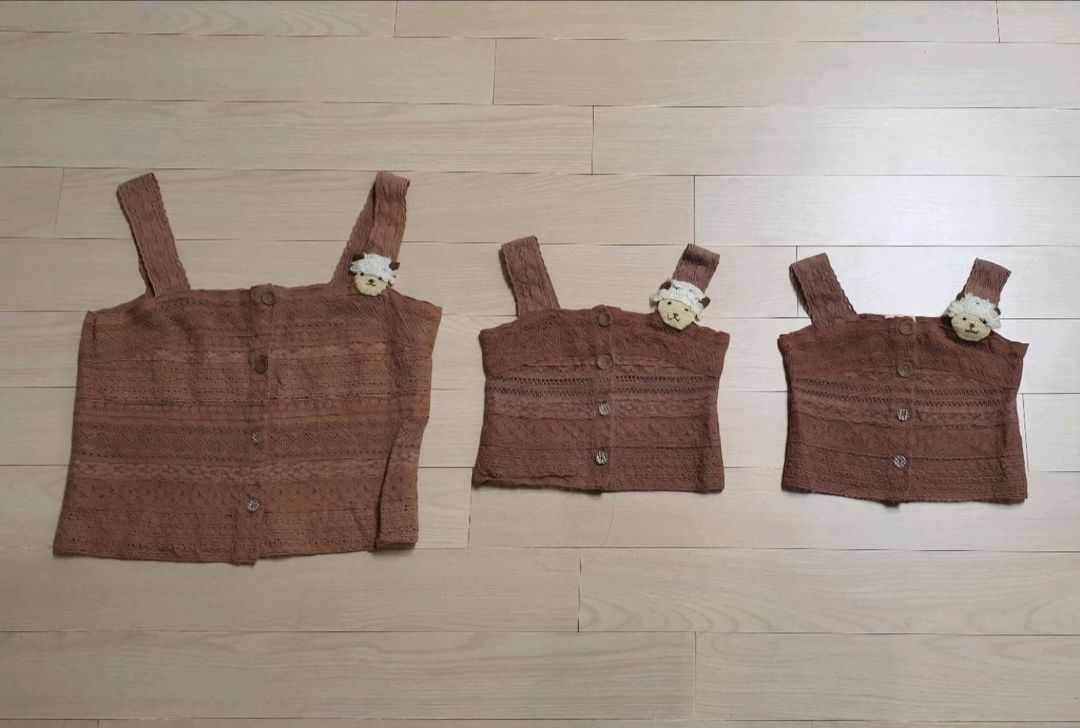 엄마+자매 패밀리룩 레이스조끼 (44/ 5세 / 7세) 유럽감성빈티지--5