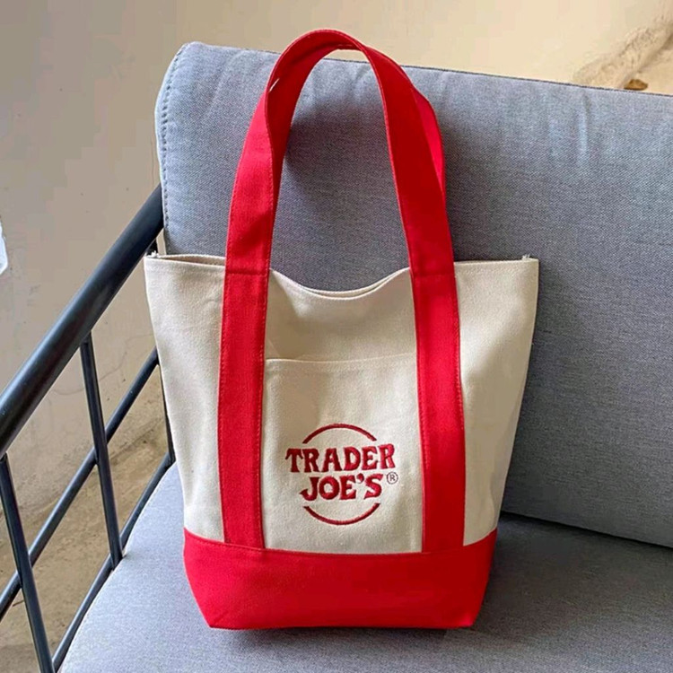 트레이더조 미니 에코백 캔버스 숄더백 TRADER JOES<<네이비>> 이미지