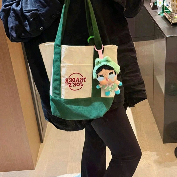 트레이더조 미니 에코백 캔버스 숄더백 TRADER JOES<<네이비>> 이미지