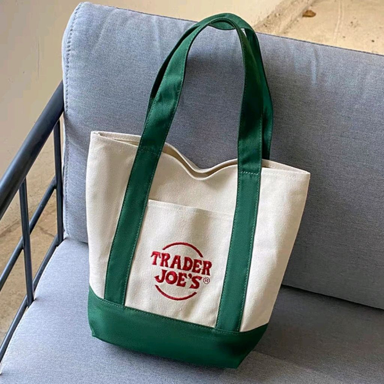트레이더조 미니 에코백 캔버스 숄더백 TRADER JOES<<네이비>> 이미지