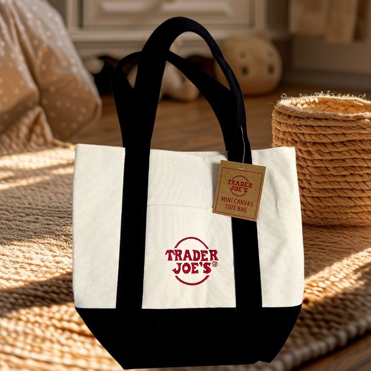 트레이더조 미니 에코백 캔버스 숄더백 TRADER JOES<<네이비>> 이미지
