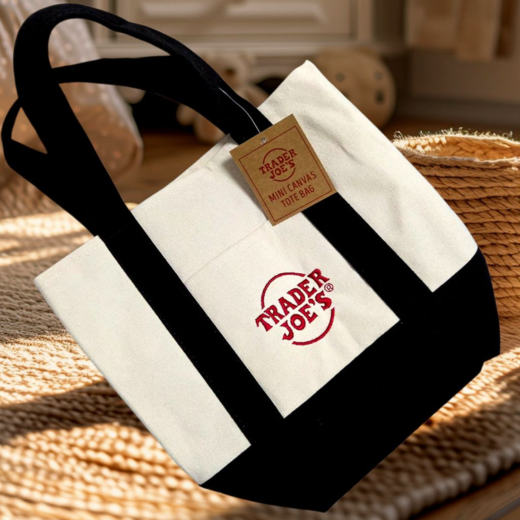 트레이더조 미니 에코백 캔버스 숄더백 TRADER JOES<<네이비>> 이미지