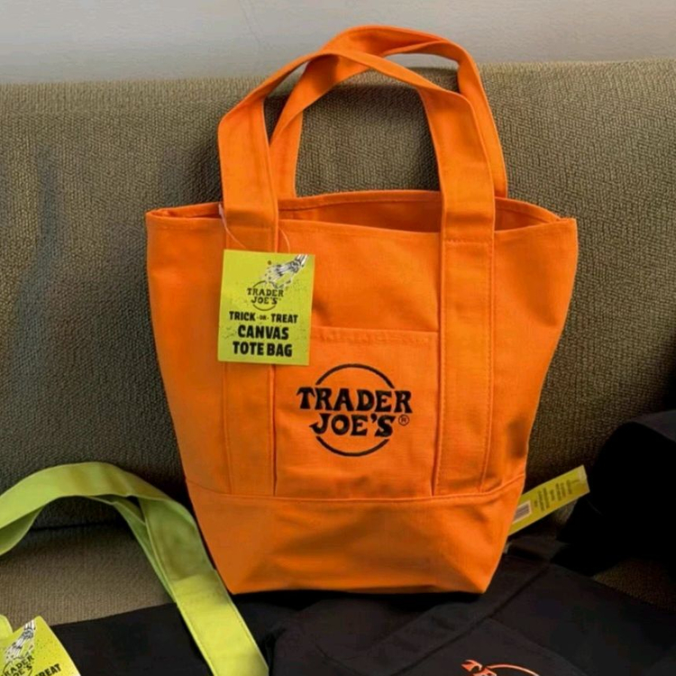 트레이더조 미니 에코백 캔버스 숄더백 TRADER JOES<<네이비>> 이미지