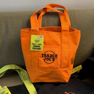 트레이더조 미니 에코백 캔버스 숄더백TRADER JOES 할로윈오렌지 이미지
