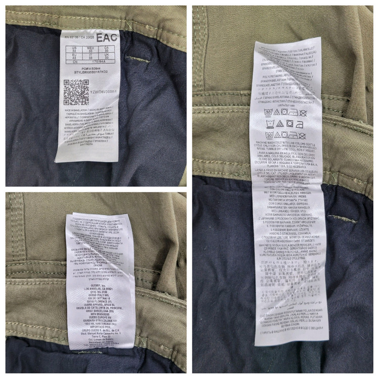 GUESS 게스 데님 카고 팬츠 조거 팬츠 / 남 84 (33) 카키--8