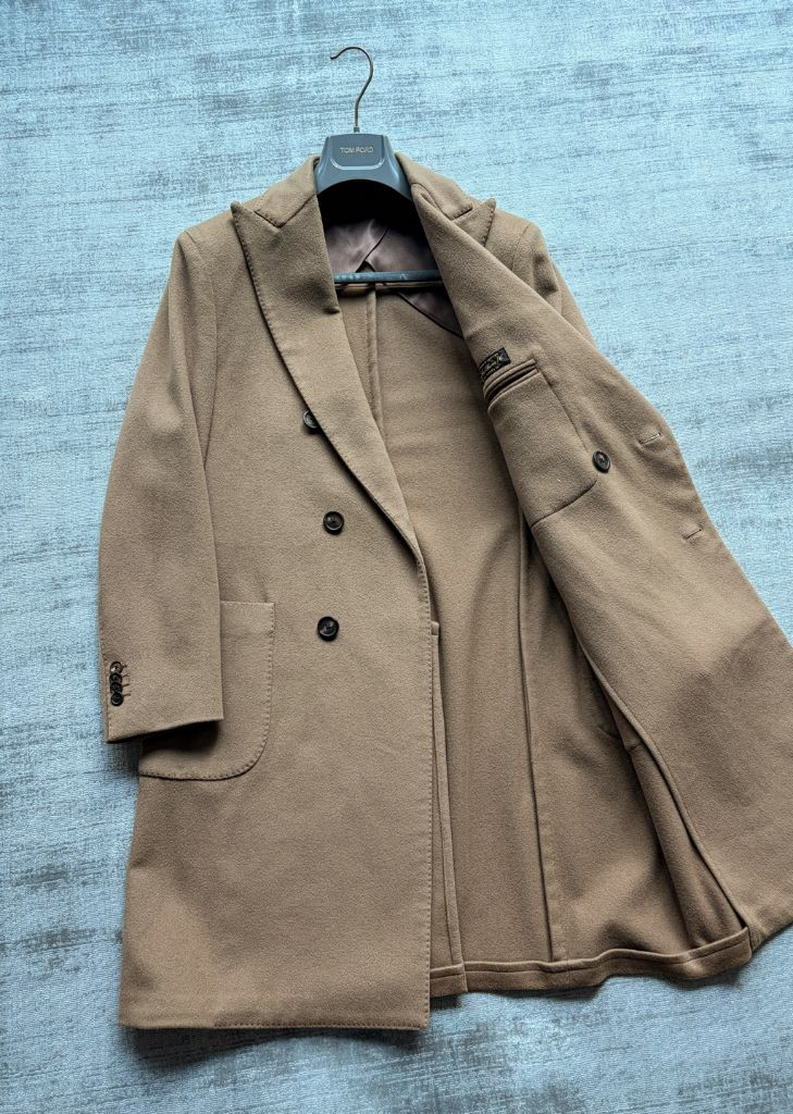 라르디니 italy made 로로피아나 레인시스템 울원단 더블코트 카멜 이미지