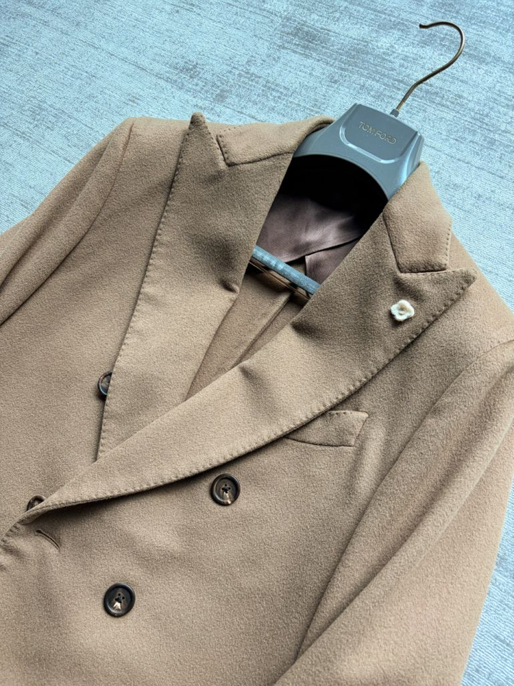 라르디니 italy made 로로피아나 레인시스템 울원단 더블코트 카멜 이미지