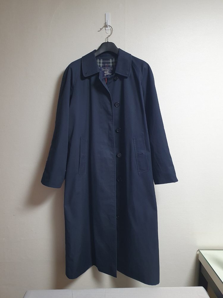 버버리 트렌치코트 네이비 M 롱코트 택포--1