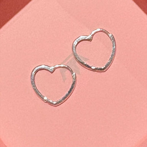 14k 미니골드 하트 원터치 링 귀걸이