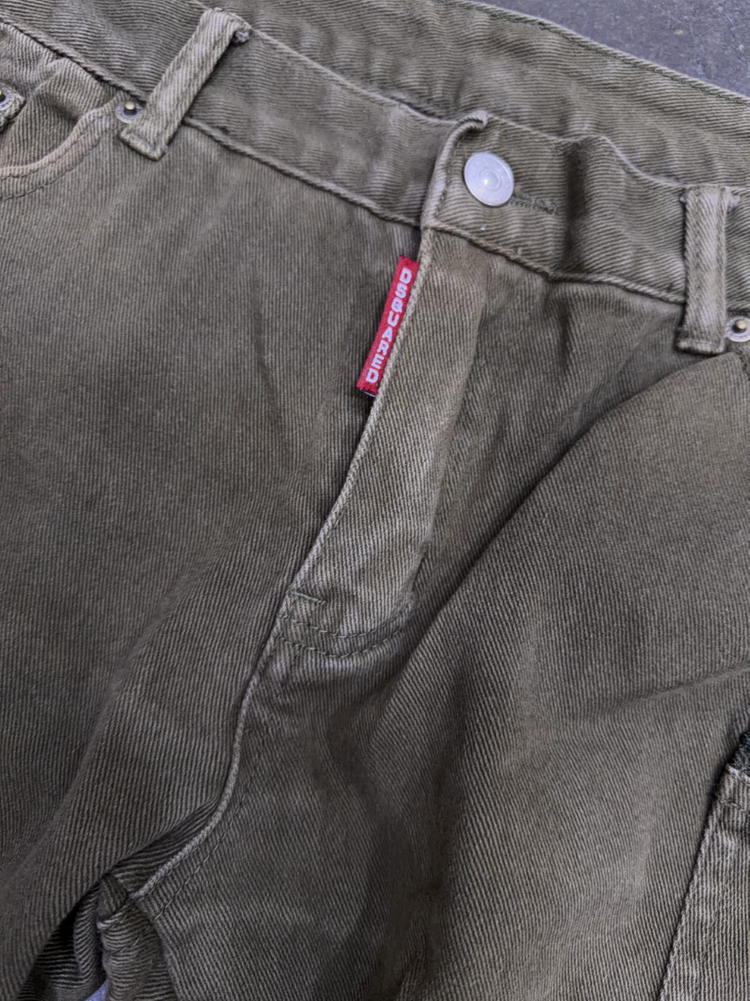 디스퀘어드2 지퍼 포켓 빈티지 워싱 스트레이트핏 카고팬츠 48--3