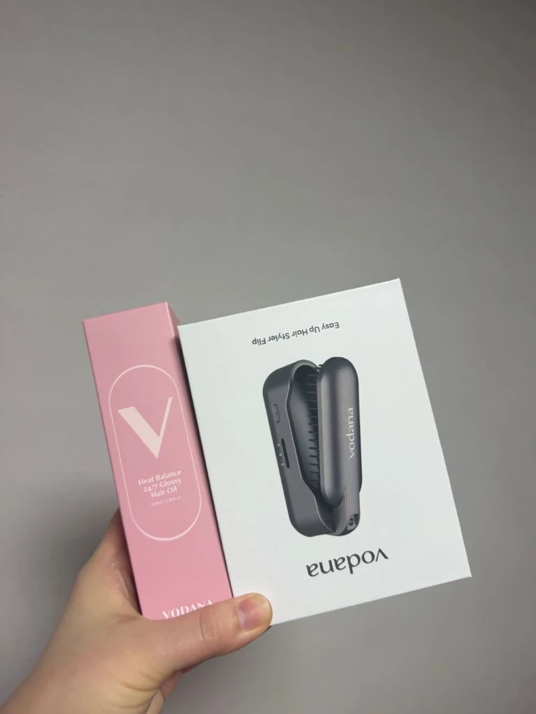 보다나 무선 브러쉬 고데기 차콜 이미지