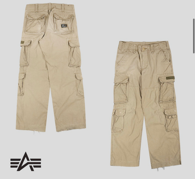 정품 알파인더스트리 일본판 베이지 멀티 카고팬츠 L ㅍㅍ--5