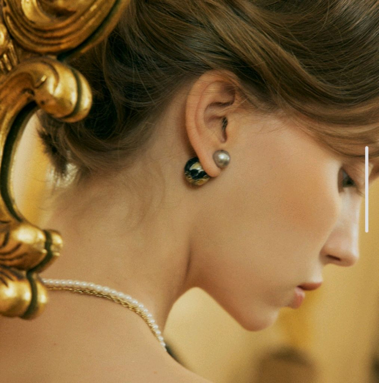 LEMEME 르메메 뮤제 진주 귀걸이 블루--4