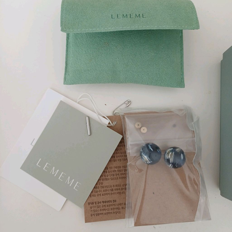 LEMEME 르메메 뮤제 진주 귀걸이 블루--6