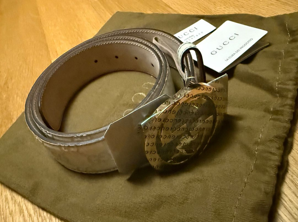 (새제품) 구찌 시마 114876 벨트 (크림색상) 95사이즈--1