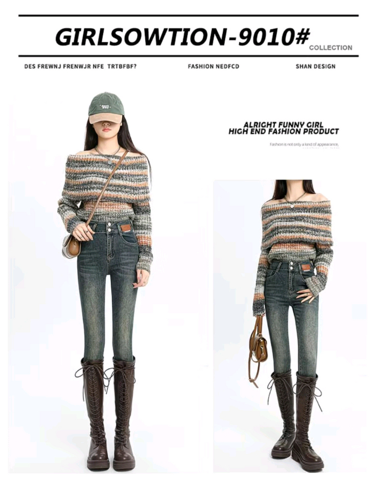 빈티지 워싱 여성 청바지(새상품)--1