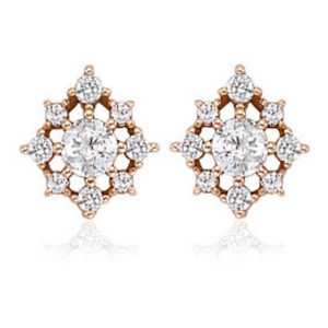 스톤헨지 14K 로즈골드 천연 다이아귀걸이 이미지