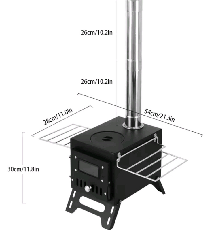 캠핑용 유리화로 화목 난로 - 새상품 이미지