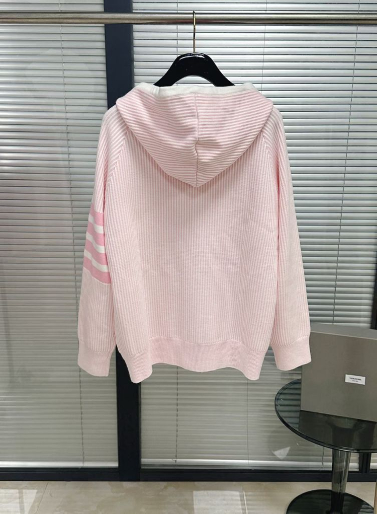 톰 브라운 오토만 립 사선 스트라이프 후드 집업--1