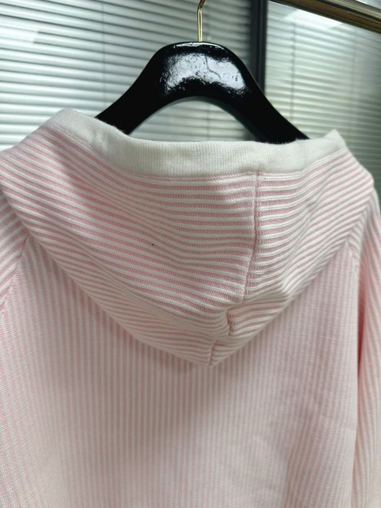 톰 브라운 오토만 립 사선 스트라이프 후드 집업--7