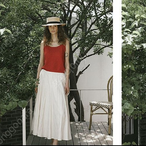 [새상품] 릿지 라인 플레어 스커트 머랭크림 스몰 사이즈(168,000->80,000)