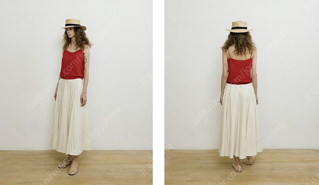 [새상품] 릿지 라인 플레어 스커트 머랭크림 스몰 사이즈(168,000->80,000)--1