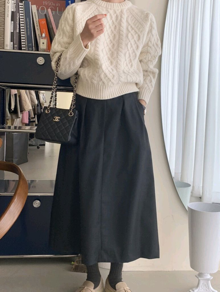 보웬 랜드 턱 스커트 차콜 스몰--2