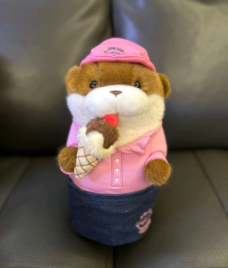 [정품]냠냠 아이스크림 우소우소짱 중형 인형 27cm 수달 해달 우소우소 베라 배라 이미지