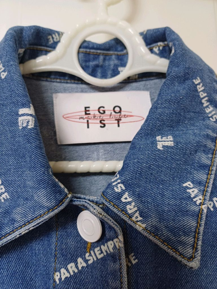 에고이스트크롭데님자켓 세미크롭레터링청자켓55 이미지