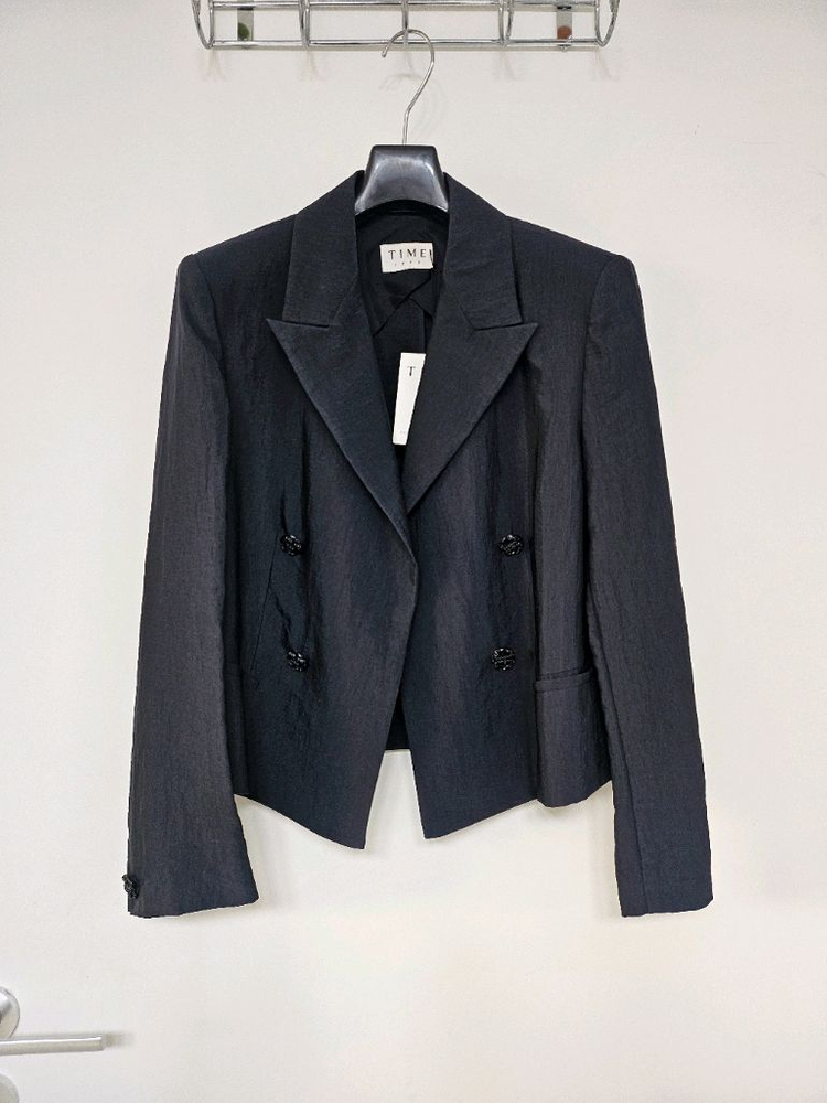 TIME 타임 블랙 크롭 블레이저 정가 625000원 텍달린 새상품 파격할인 이미지