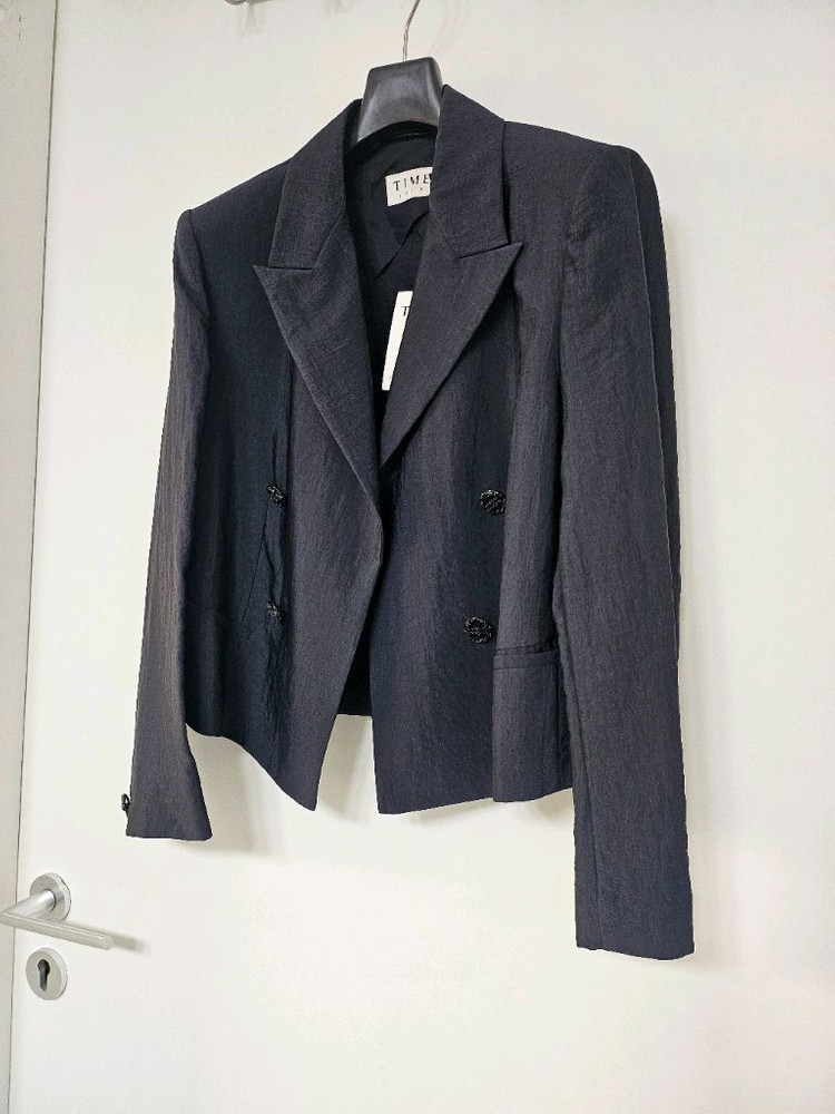 TIME 타임 블랙 크롭 블레이저 정가 625000원 텍달린 새상품 파격할인 이미지