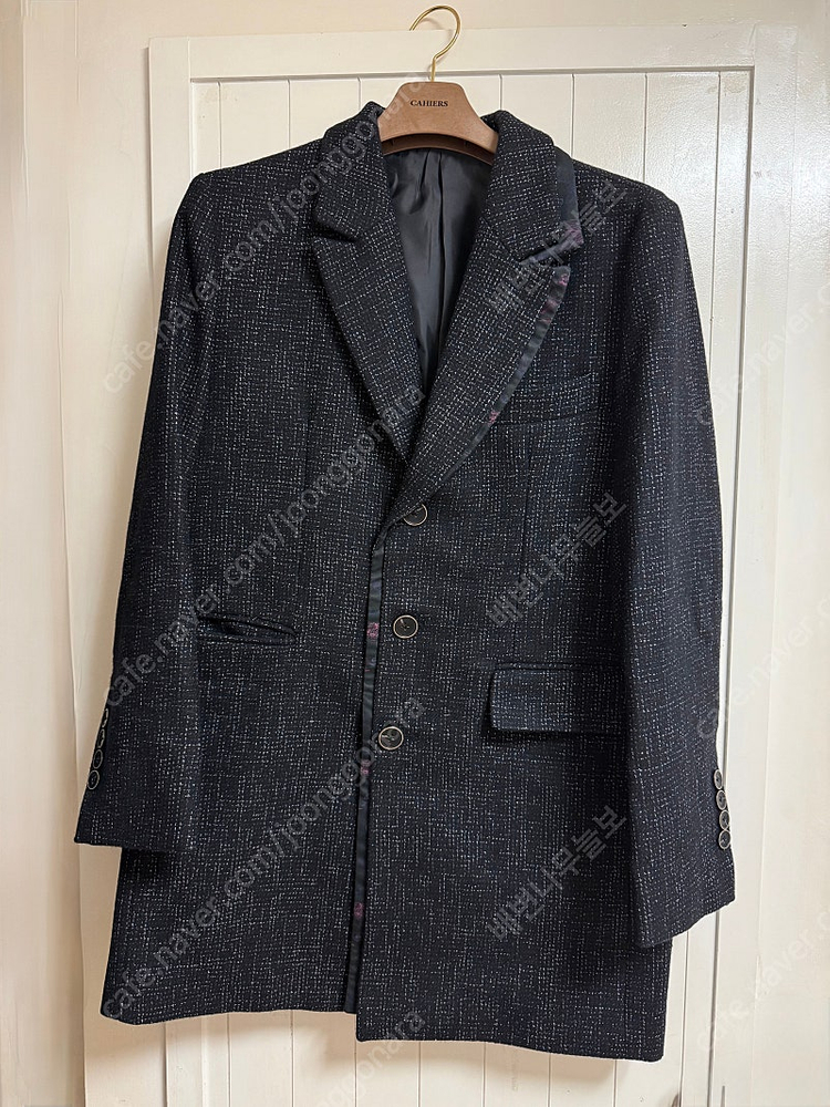 겸손 트위드 코트 남성용 100 - 네이비 이미지