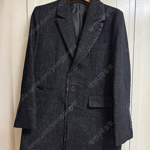 겸손 트위드 코트 남성용 100 - 네이비 이미지