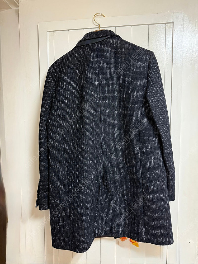 겸손 트위드 코트 남성용 100 - 네이비 이미지