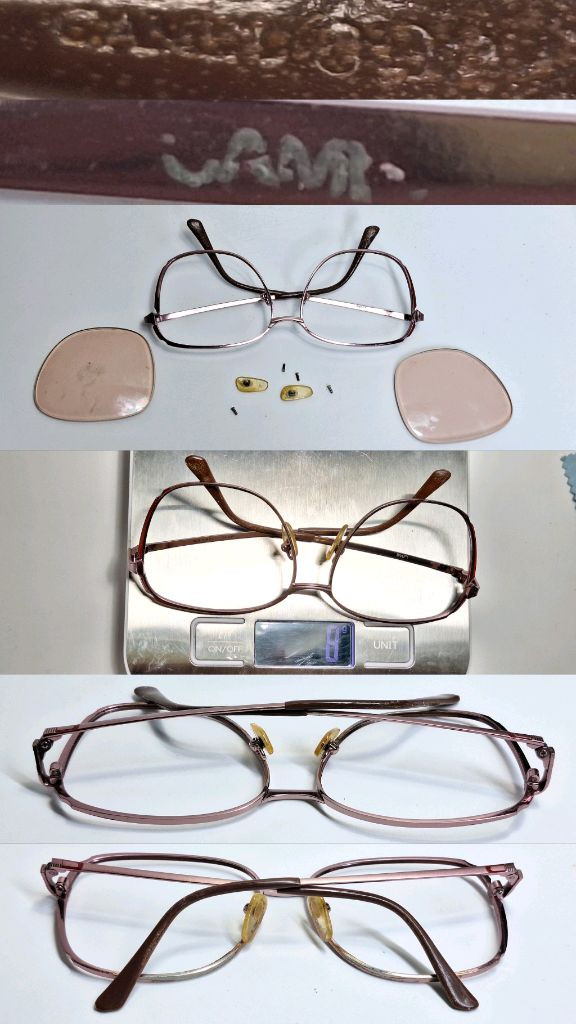 00s 일본 빈티지 CAMIL 여성용 핑크 티타늄 안경테 56mm 레트로 클래식 앤틱 y2k 수입 패션 아이웨어--3