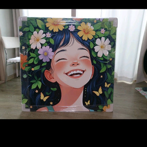 완~전 새거!!! 봄소녀,꽃소녀 일러스트 그림,캔버스 액자 싸게 팝니다~!!!