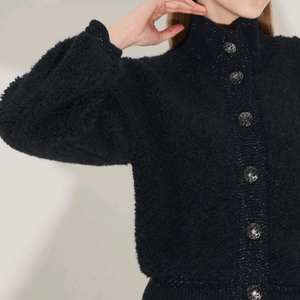 LANVIN 헤어리 부클레 니트 점퍼 90 네이비 이미지