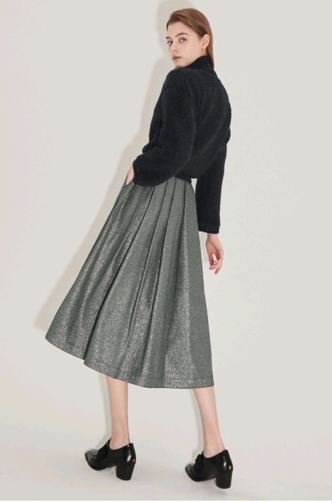 LANVIN 헤어리 부클레 니트 점퍼 90 네이비 이미지